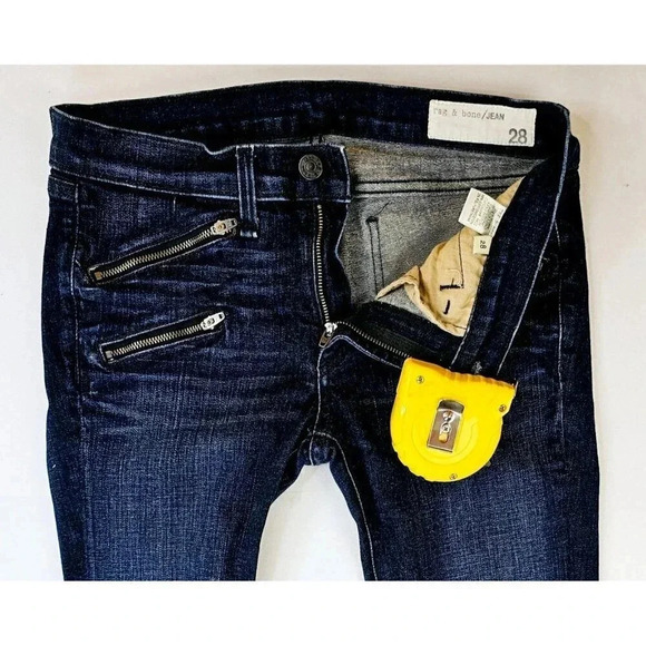 Rag & Bone 28X29 Women's Embroidered Pocket Logo Ankle Zip & Triple Zip Pockets - Picture 11 of 14